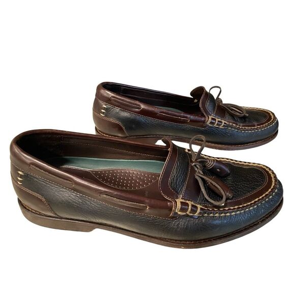 Sebago Tassel Loafers Mens 10.5M Brown Black Leather Moc Slip On Vintage Brazil main image 4